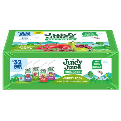 Juicy Juice Fruit Juice Boxes Variety Pack, 100% Juice, 32 Count