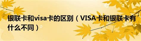 银联卡和visa卡的区别（VISA卡和银联卡有什么不同）_新讯网