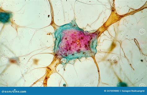 Motor Neuron Under the Microscope in Lab Stock Illustration ...