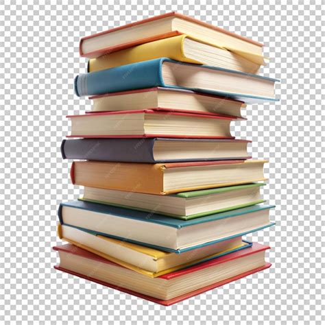 Stack of books on transparent background | Premium AI-generated PSD