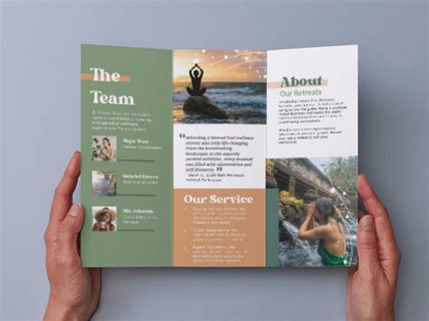 Retreat Trifold Brochure Template | Meditation Wellness Retreat ...