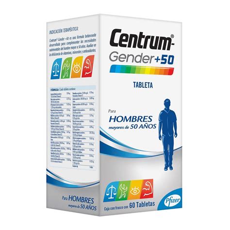 Multivitamínico Centrum Gender +50 Hombres Frasco con 60 tabletas