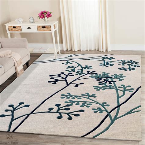 Buy ABHISHEK CARPETS Floral Handmade Woolen Carpet for Living Room ...