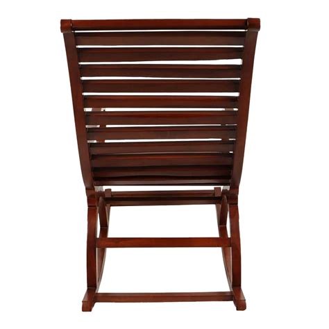 Boston Teak Wood Rocking Chair (Brown) – DZYN Furnitures