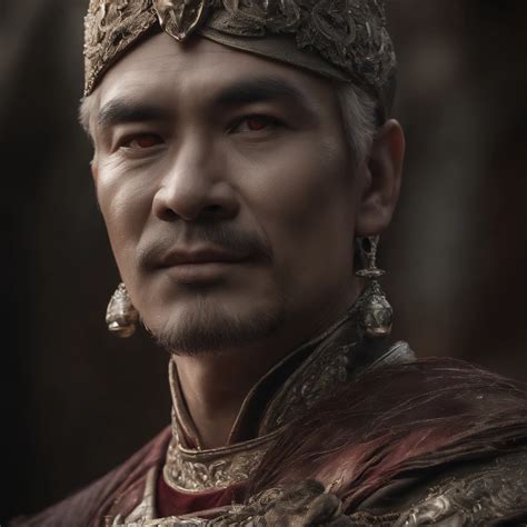 Jin Tianlong，piercing red eyes,Close-up of blood fire released from the ...