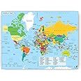Photojaanic World Map Poster – Laminated Wall Chart with Detailed ...