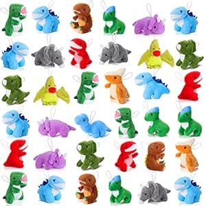 Buy 40 Pcs Mini Dinosaur Plush Stuffed Set Small Dinosaurs Animal ...
