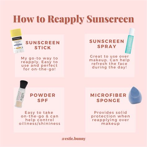 How to Reapply Sunscreen: Five Easy Methods - Estie Bunny