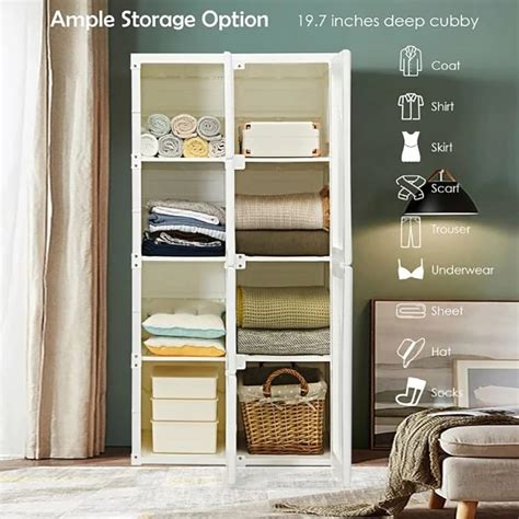 MIAOHY Foldable Armoire Wardrobe Closet with 8 Cubby | Ubuy India