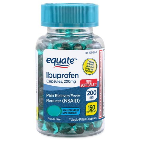 Equate Ibuprofen Mini Softgel Capsules, 200 mg, 160 Count - Walmart.com