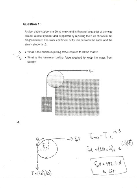 Belt Friction Worked Example 1 - Physics of Nanomaterials - Question 1 ...