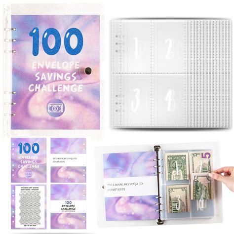 Stayoung Savings Challenge Binder 100 Envelope Savings Challenge Binder ...