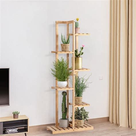 WELLFOR 48.5-in H x 20-in W Brown Indoor/Outdoor Rectangular Wood Plant ...
