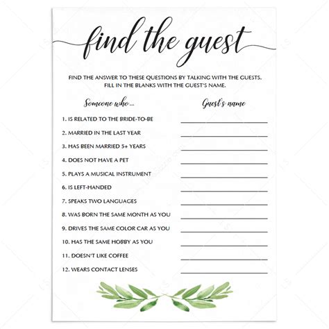Free Bridal Shower Game Templates