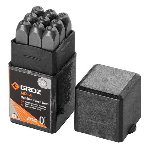 GROZ Number Stamp Set with Induction Hardened Ends| Ideal for permanent ...