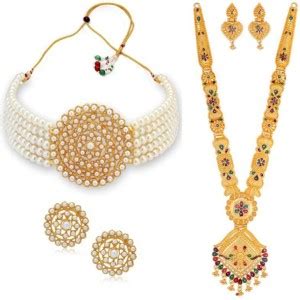 yichun Alloy Gold-plated Gold Jewellery Set Price in India - Buy yichun ...