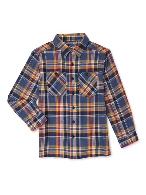 Wonder Nation Boys Flannel Shirt, Sizes 4-18 & Husky - Walmart.com