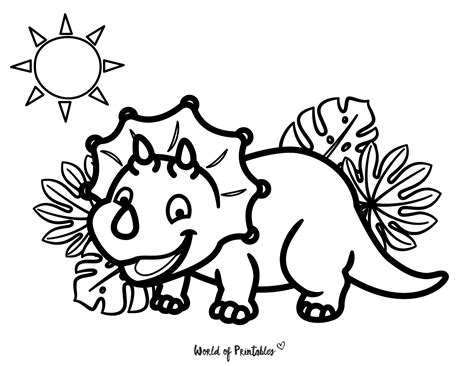 Cute Dinosaur Coloring Pages