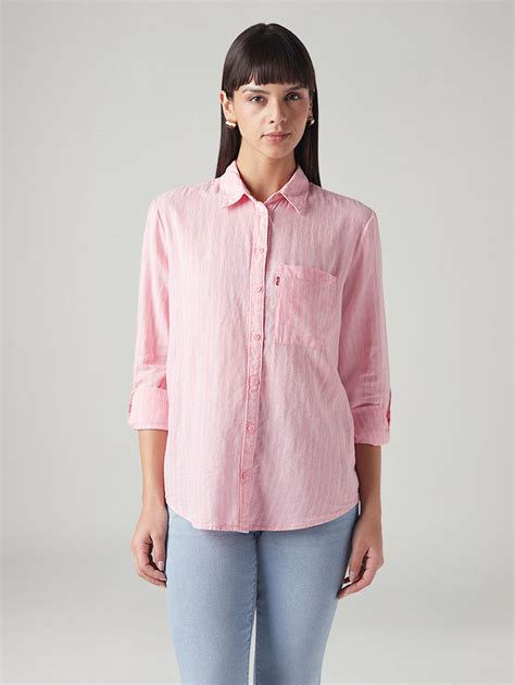 Women's Striped Relaxed Fit Linen Shirt – Levis India Store