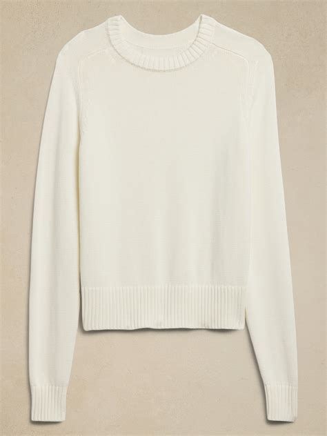 Cotton-Silk Crew-Neck Sweater | Banana Republic