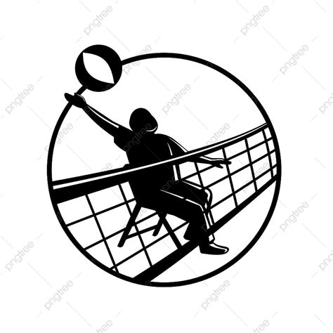 Volleyball Net Silhouette PNG Images, Mascot Illustration Of Senior ...