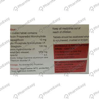 Sitazit Dm Er 1000/10mg Strip Of 10 Tablets: Uses, Side Effects, Price ...