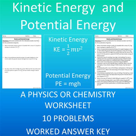 Potential And Kinetic Energy Equations Kinetic Energy Using The