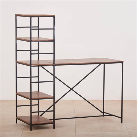 Buy Ajax Mango Wood Study Table with Book Shelf - Brown from Home ...