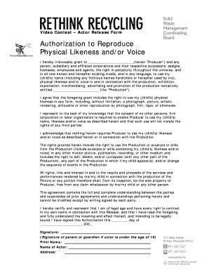 Fillable Online authorization to reproduce physical likeness Fax Email ...