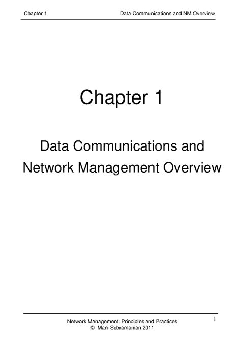 Tnm 1 - Network Management Overview and Principles Study Notes - Studocu