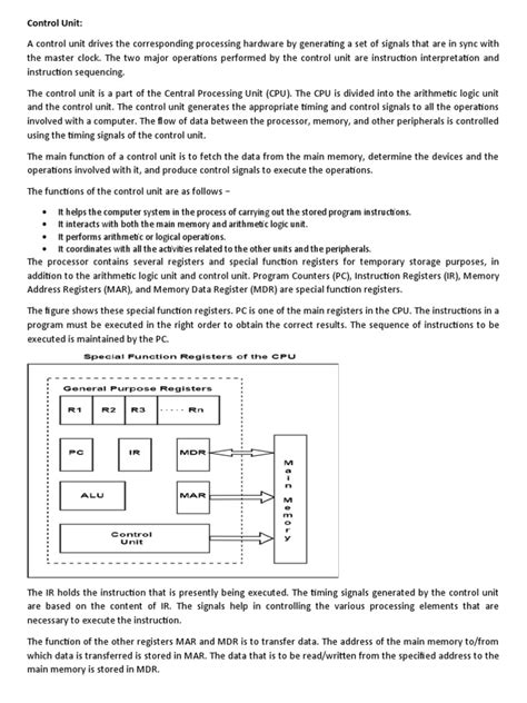Control Unit | PDF | Central Processing Unit | Computer Data Storage