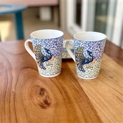 GOLDEN QUEEN'S Elegant Floral Mugs: Set of 2 for Coffee, Tea, Milk ...