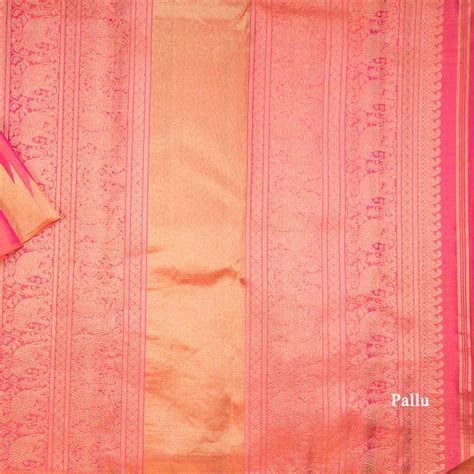 Shot Colour Plain Silk Saree With Temple Gold Zari Border – Kumaran Silks