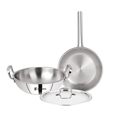 Buy Bergner Tripro Triply Stainless Steel 3 Pc Cookware Set, 24 cm ...