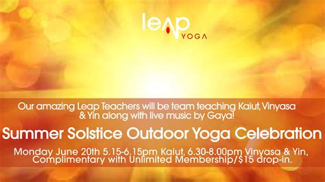 Summer Solstice Outdoor Yoga Celebration – Leap Yoga