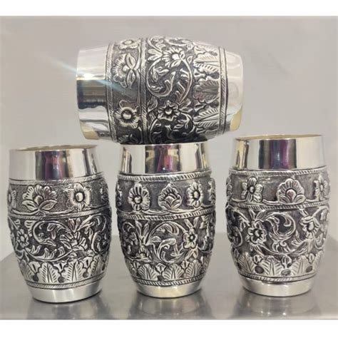 Buy quality 925 Pure Silver Stylish Glass In Fine Antique PO-158-07 in ...