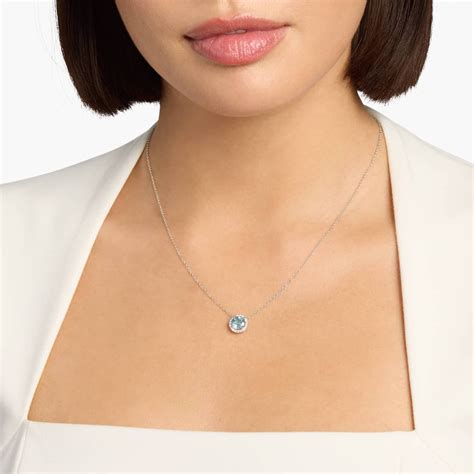 Aquamarine and Diamond Halo Pendant in 14k White Gold (7mm)