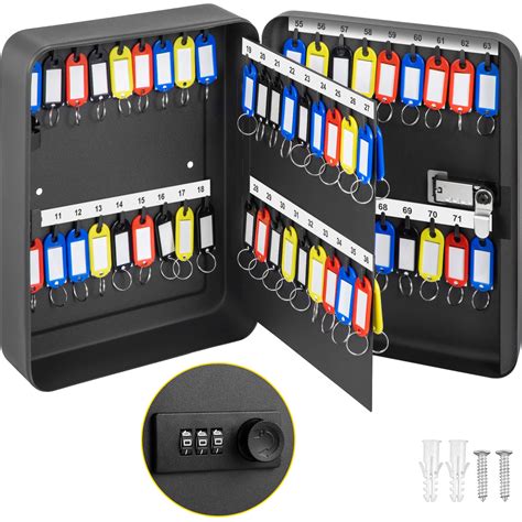 VEVOR Key Cabinet, 72 Positions, 3-Digit Combination Password Lock ...