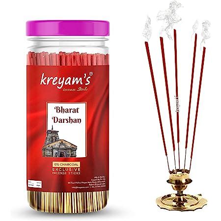 Kreyam's Incense Stick Bharat Darshan Agarbatti (240 Sticks 400gm ...