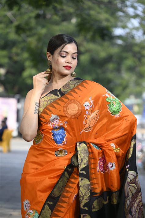 BigRayn Pattachitra Silk Sarees