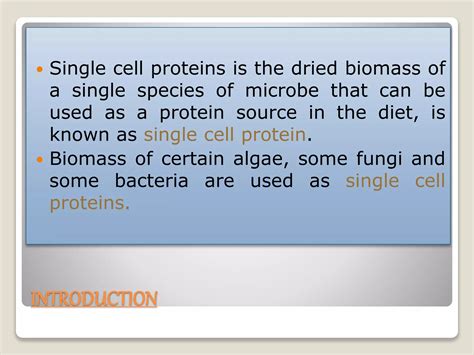 Single cell protein | PPTX