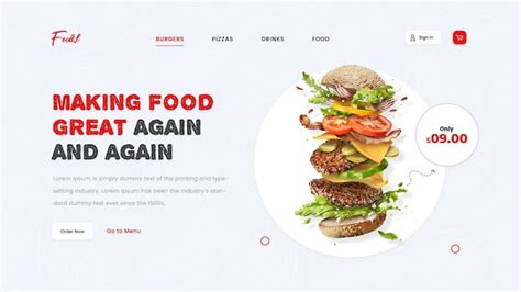 Food Menu Web Page Design 的图像结果