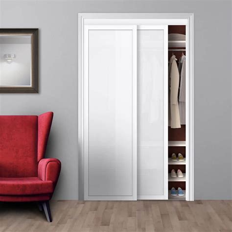 Buy 72 in. x 80 in. Harmony White Mirror MDF Bypass Sliding Closet Door ...
