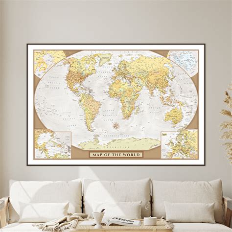 Detailed World Map Poster 的图像结果