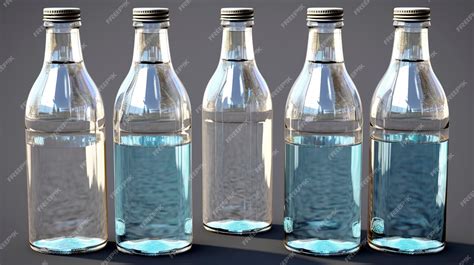 Premium AI Image | Mineral Water Glass Bottles and Containers