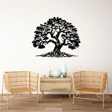 Tree of Life Metal Wall Decor, Oversized Tree Metal Wall Art – Lime Metal