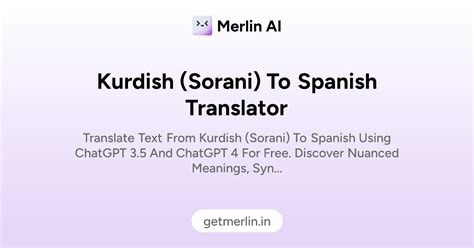 Kurdish (Sorani) to Spanish Translator
