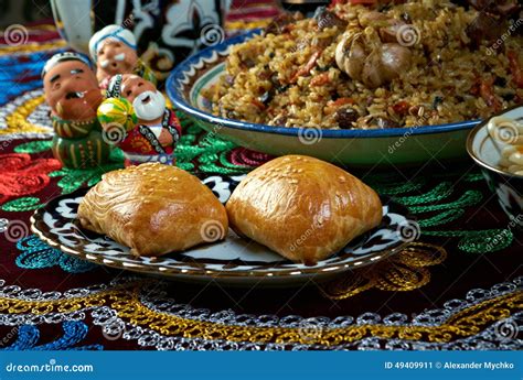 Food Set Central Asian Cuisine Stock Image - Image of lunch, kazakh ...