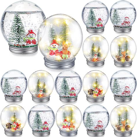 Amazon.com: Liliful 16 Pack Christmas DIY Snow Globe Kit Including 3.58 ...