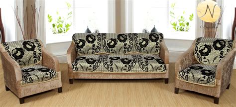 Nendle Poly Cotton Flowered Sofa Cover Set of 5 Seater Pack of 6 ...